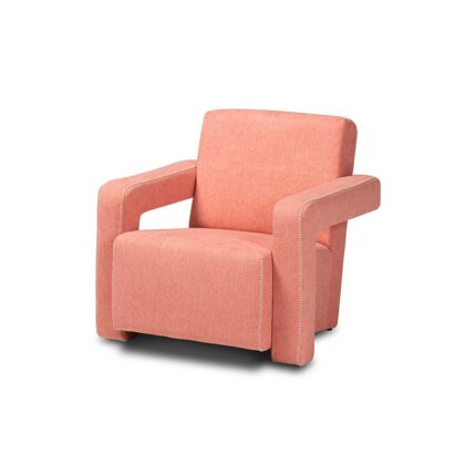 Baxton Studio Madian Modern and Contemporary Light Red Fabric Upholstered Armchair