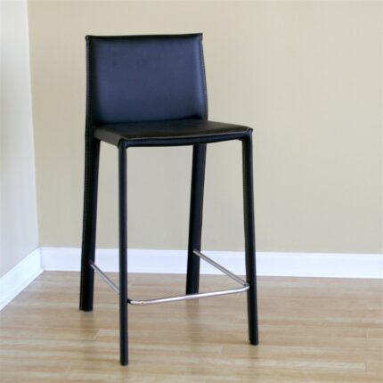Crawford Black Leather Counter Height Stool – Baxton Studio