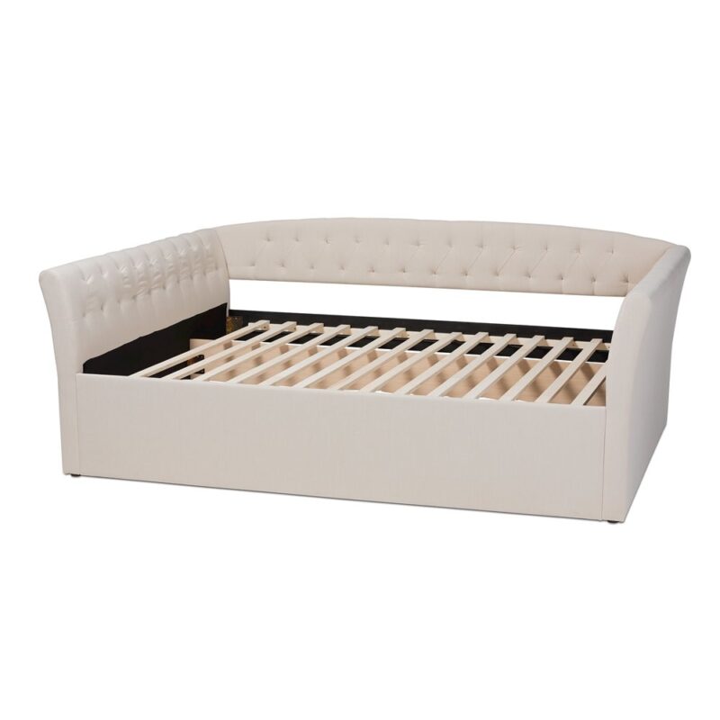 Baxton Studio Delora Modern and Contemporary Beige Fabric Upholstered Full Size Daybed