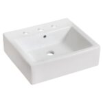 21-in. W Above Counter White Bathroom Vessel Sink Set For 3H8-in. Center Faucet_AI-33824 – American Imaginations