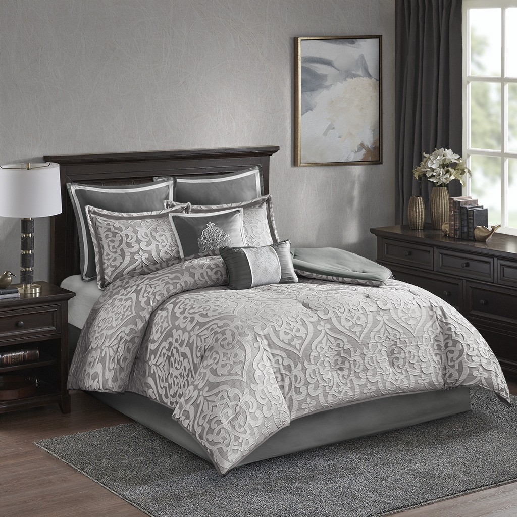 Odette 8 Piece Jacquard Comforter Set