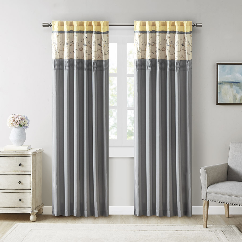 Serene Embroidered Curtain Panel