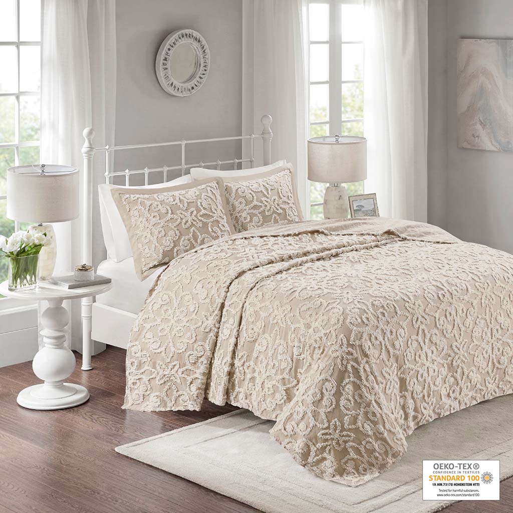 Sabrina 3 piece Tufted Cotton  bedspread  set