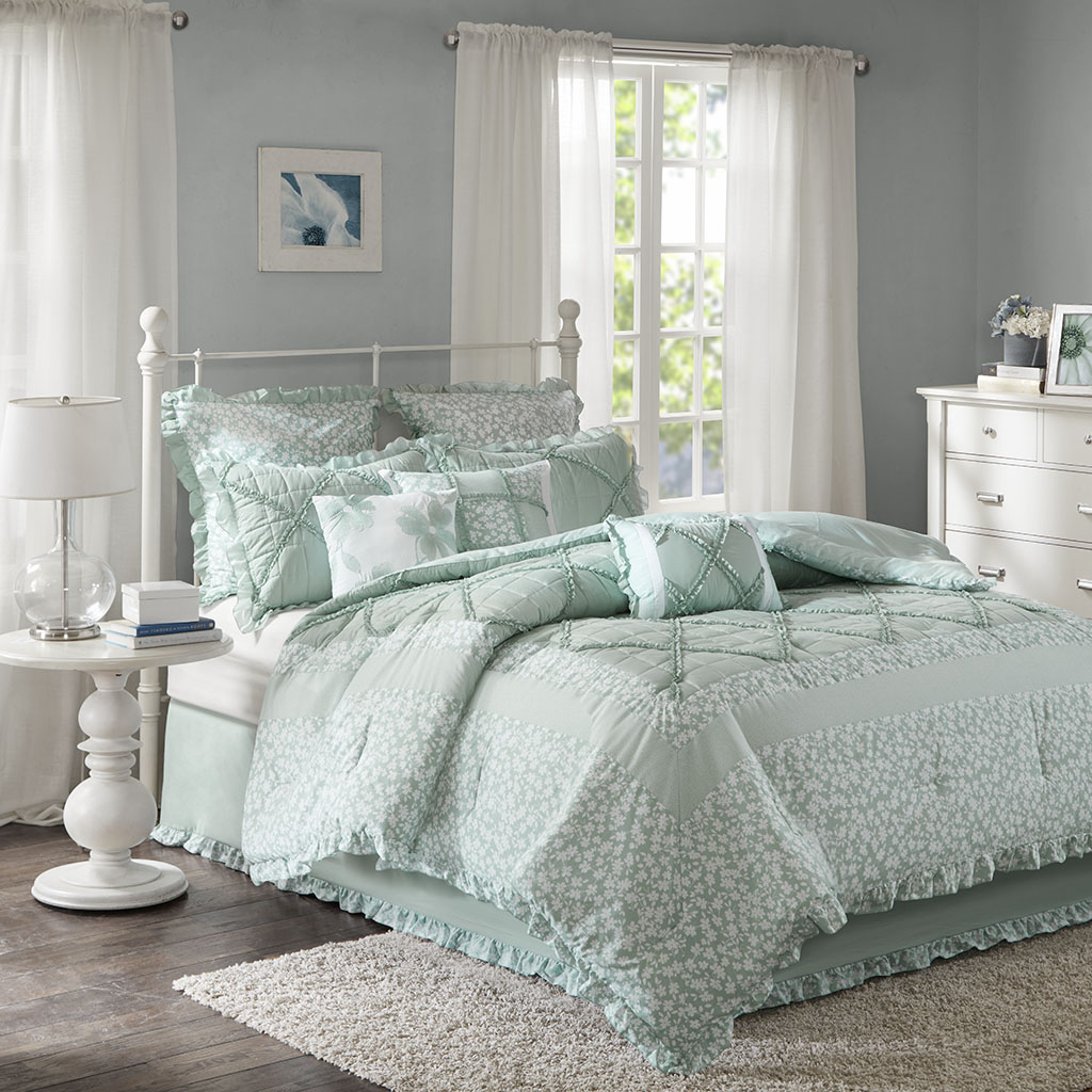 Mindy 9 Piece Cotton Percale Comforter Set