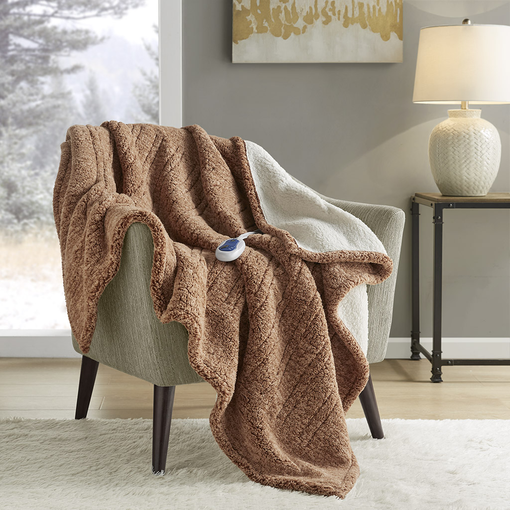 Marbled Sherpa Heated Throw