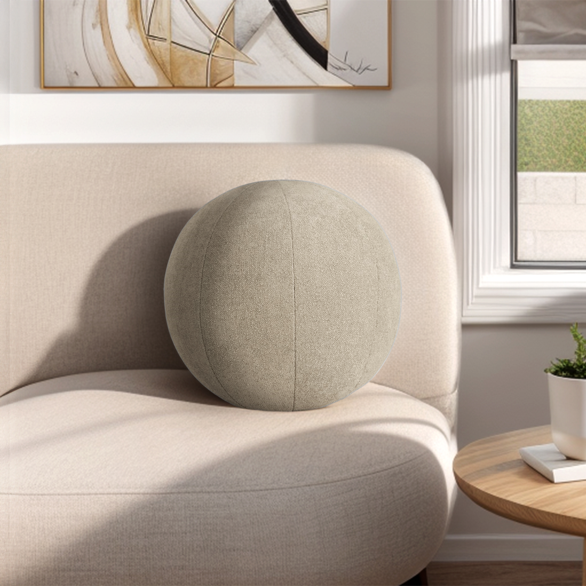 Laguna Solid Round Ball Pillow