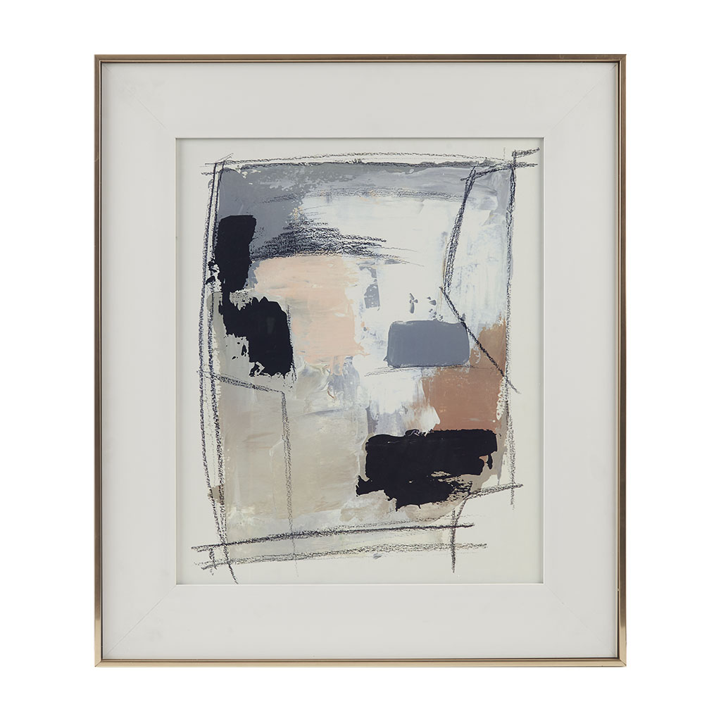 Abstract Reveal Framed Glass and Gallery Matted Wall Art