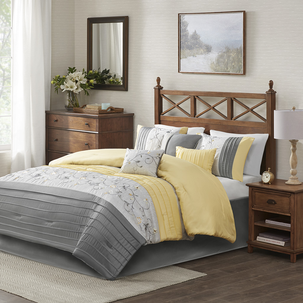 Serene Embroidered 7 Piece Comforter Set