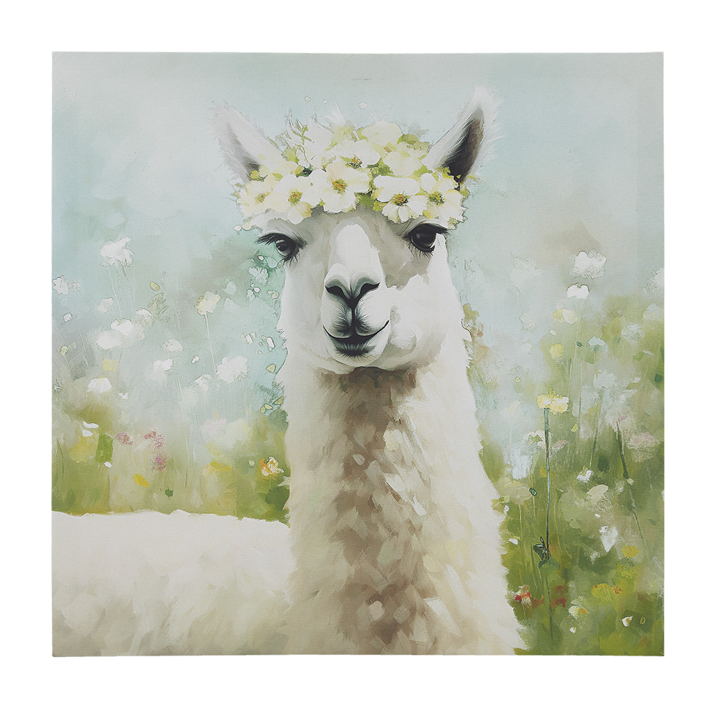 Sunshine Animals Llama Canvas Wall Art