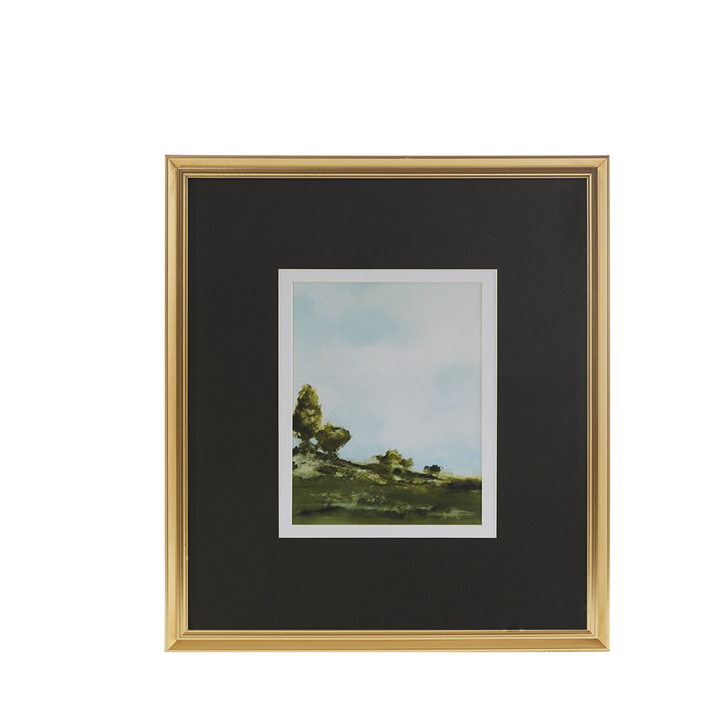 Across The Plains 1 Framed Glass and Double Matted Abstract Landscape Wall Art