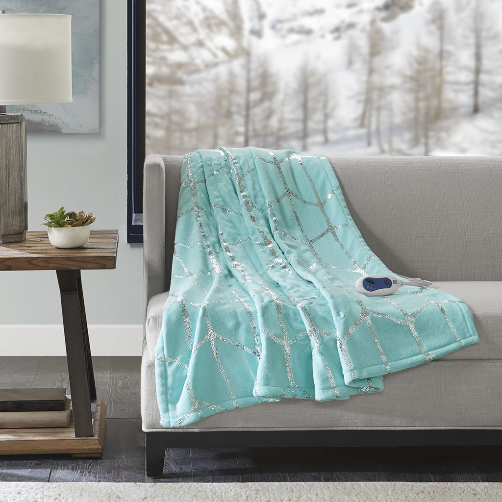 Raina Heated Metallic Print Throw