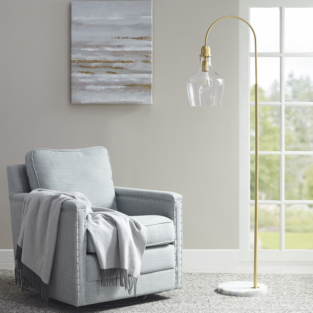 Auburn Arched Floor Lamp with Marble Base