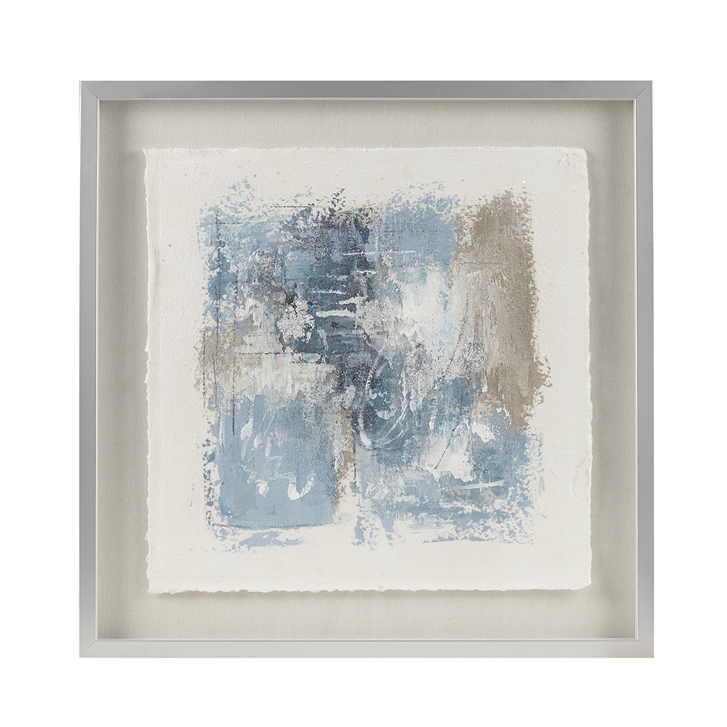 Ashlar Hand Painted Abstract Framed Glass and Matted Wall Art