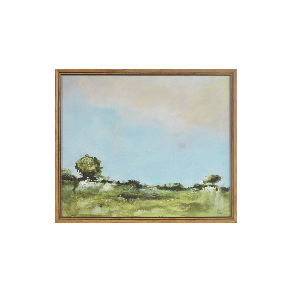 Across The Plains 2 Abstract Landscape Framed Canvas Wall Art