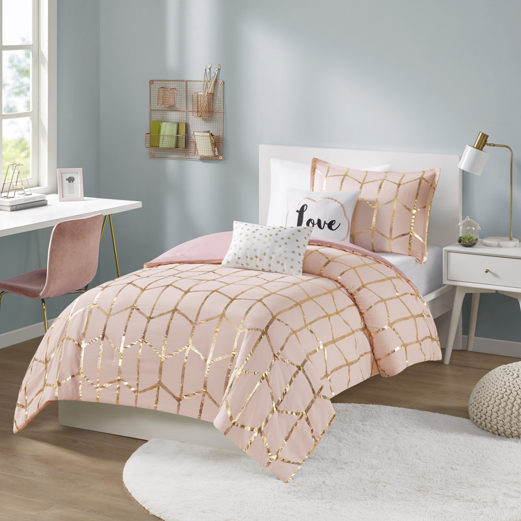 Raina Metallic Printed Comforter Set