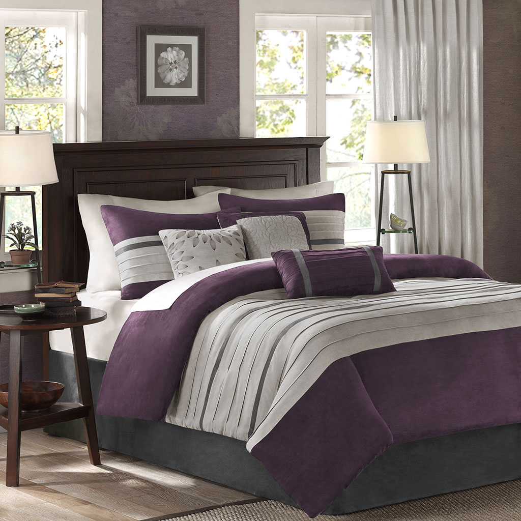 Palmer 7 PC Pieced Faux Suede Comforter Set