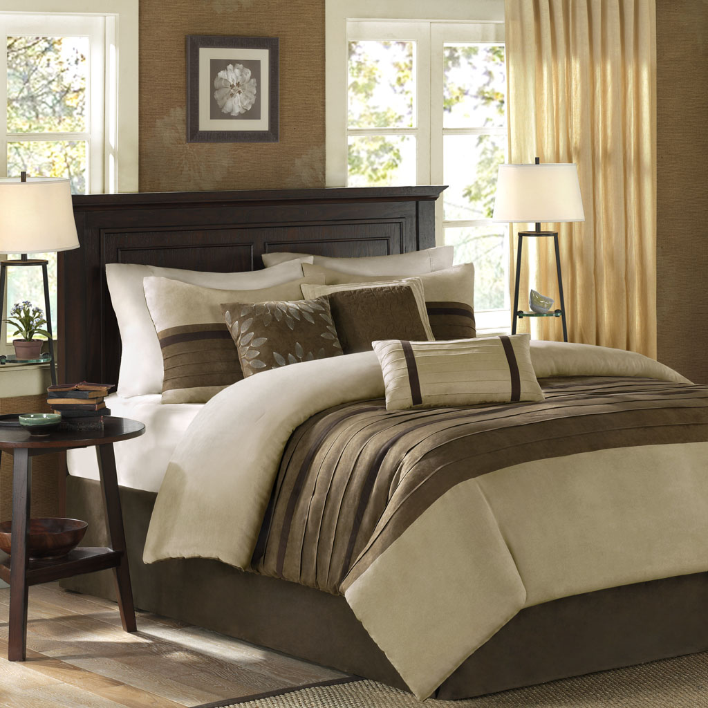 Palmer 7 PC Pieced Faux Suede Comforter Set