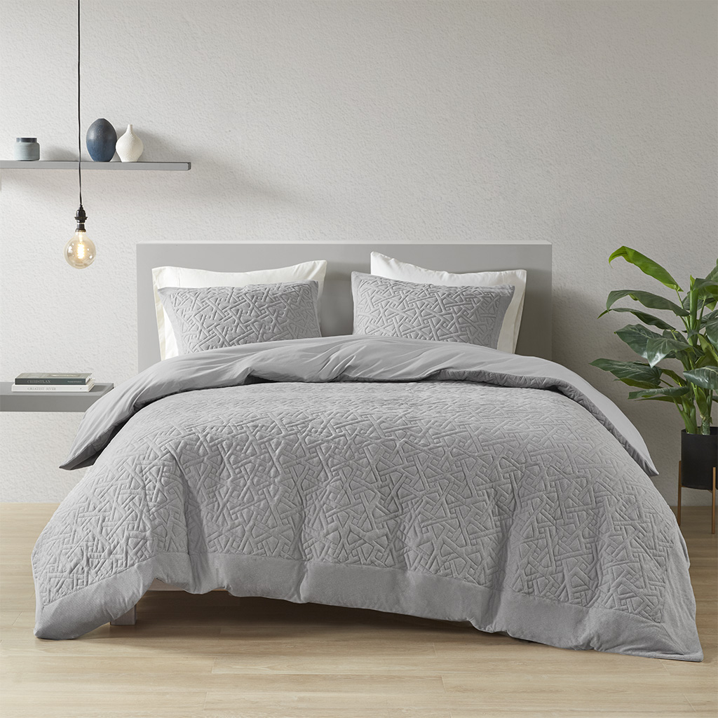 Origami 3 Piece Oversized Knit Quilted Top Comforter Mini Set