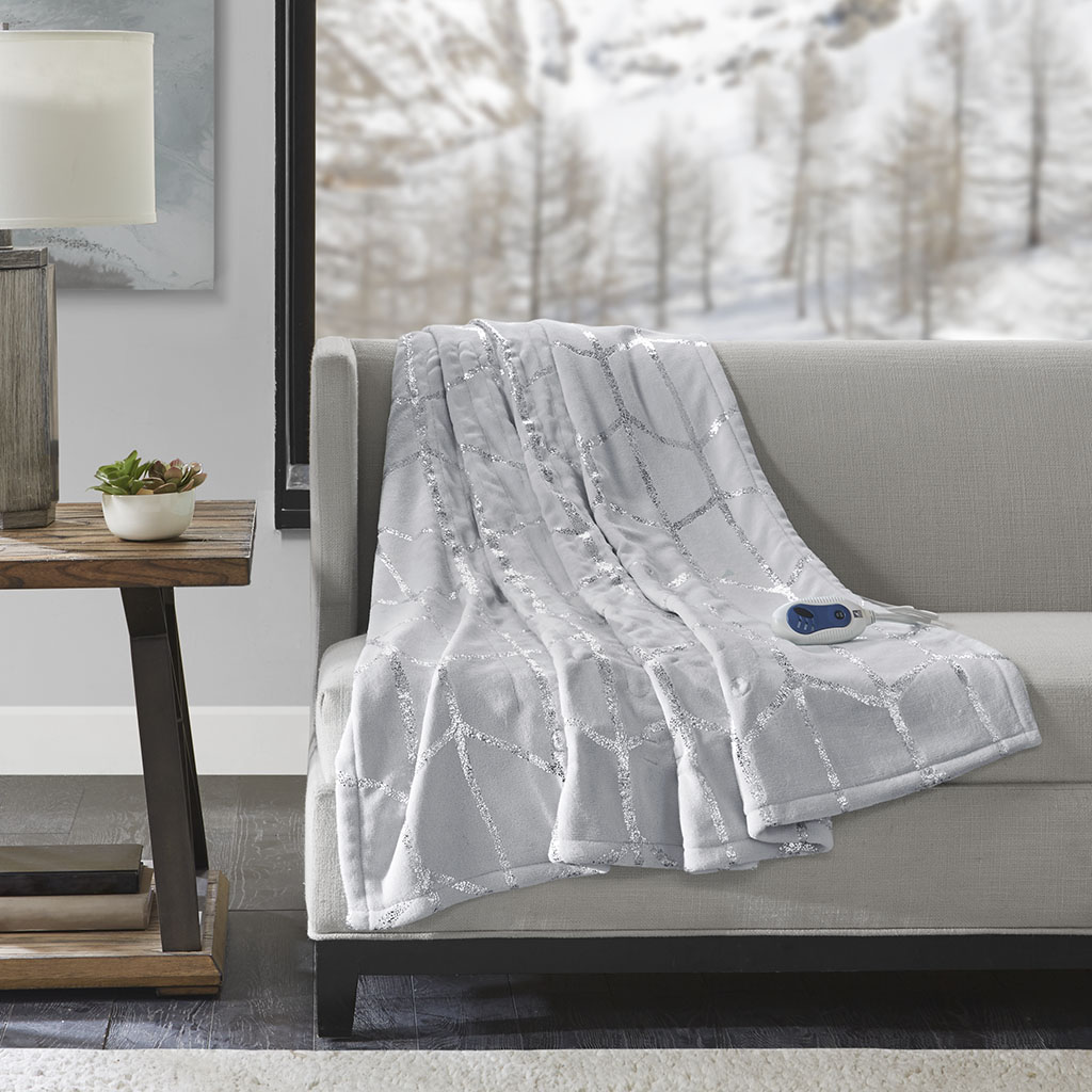 Raina Heated Metallic Print Throw