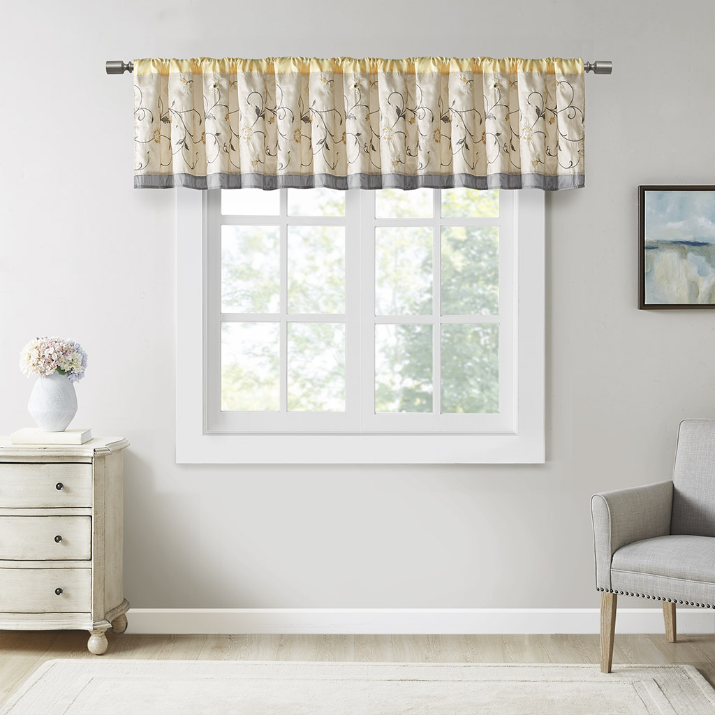 Serene Embroidered Window Valance