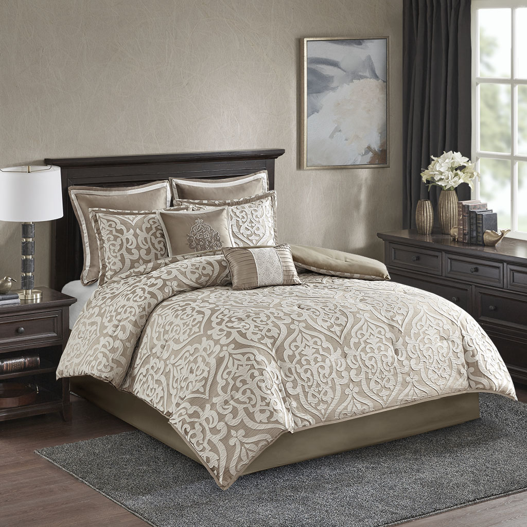 Odette 8 Piece Jacquard Comforter Set