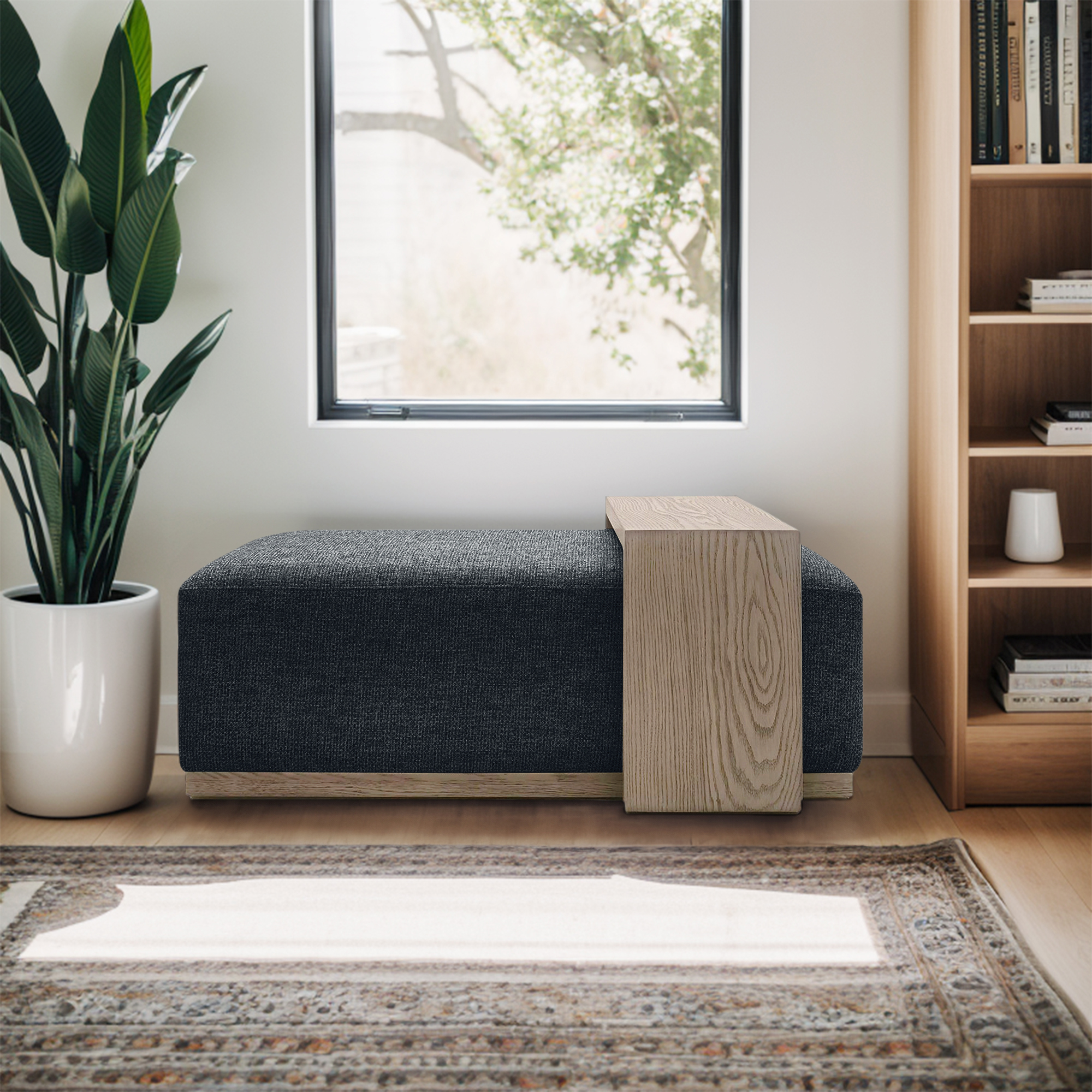 Peggy Bench/Cocktail Ottoman With Table