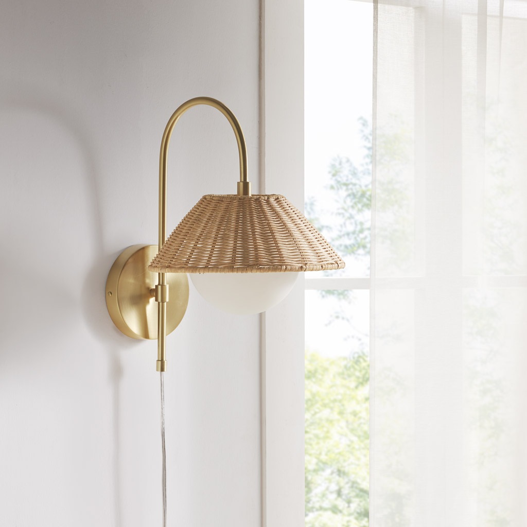 Laguna Rattan Weave Shade Wall Sconce