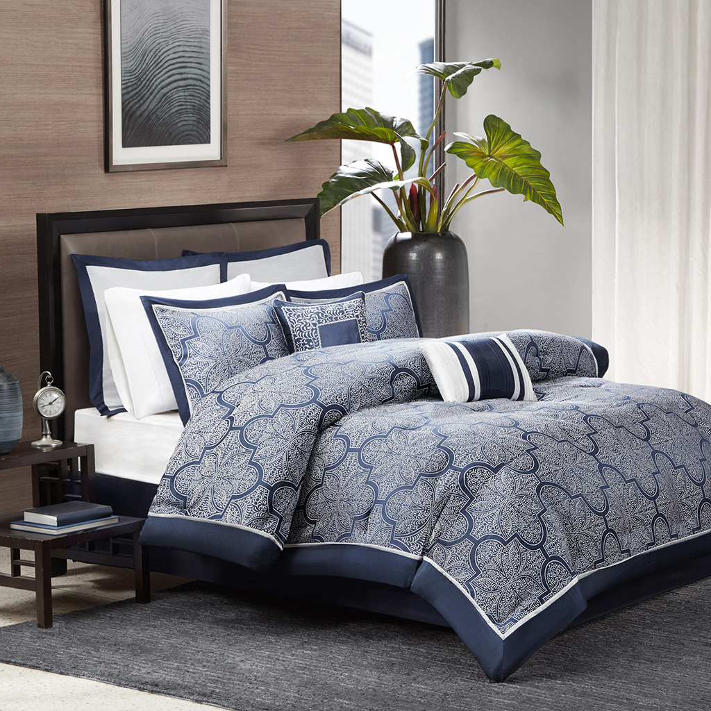 Medina 8 Piece Jacquard Comforter Set