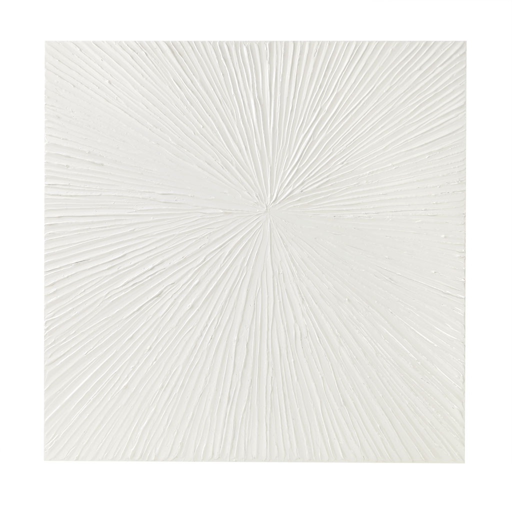 Sunburst White Hand Painted Dimensional Resin Wall Art