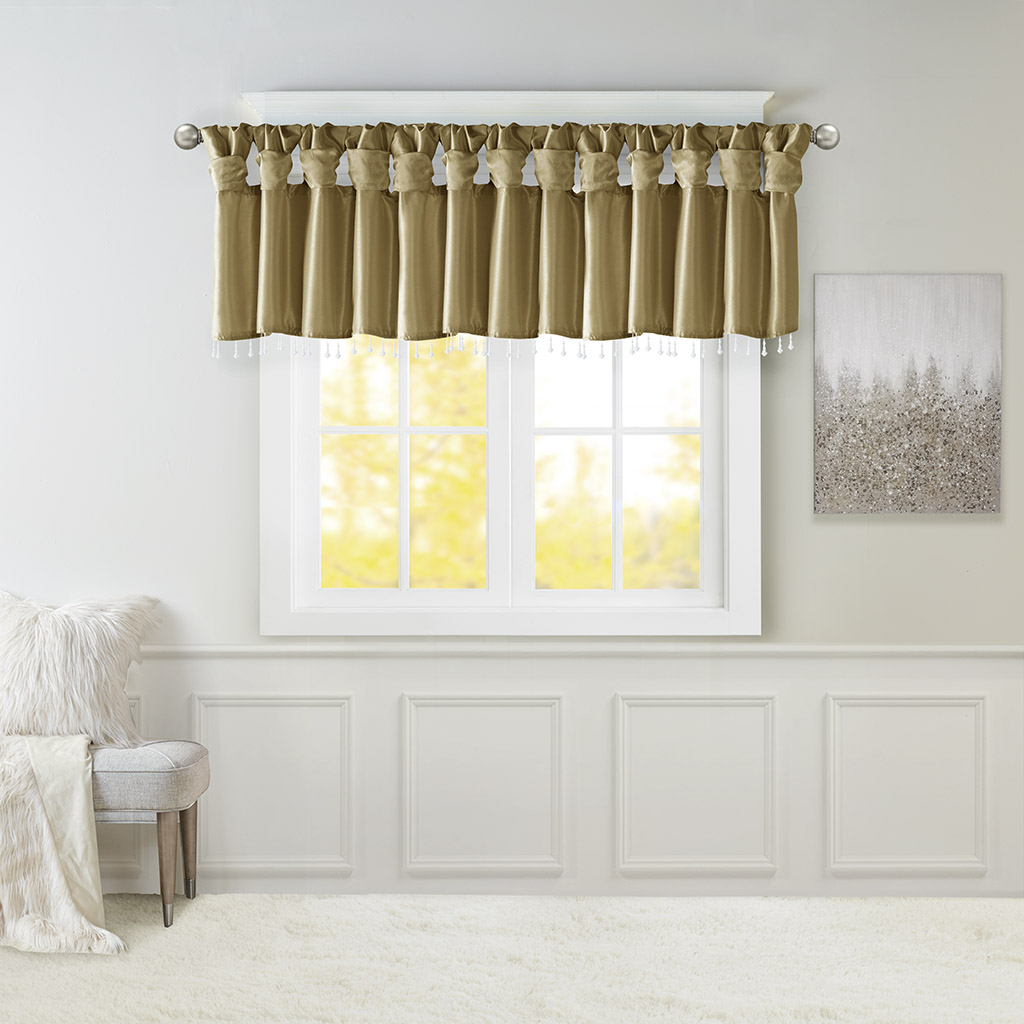 Emilia Lightweight Faux Silk Valance With Beads