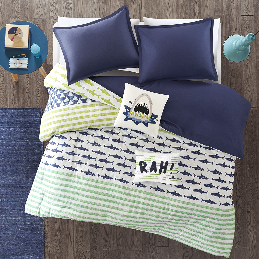 Finn Shark Cotton Duvet Cover Set