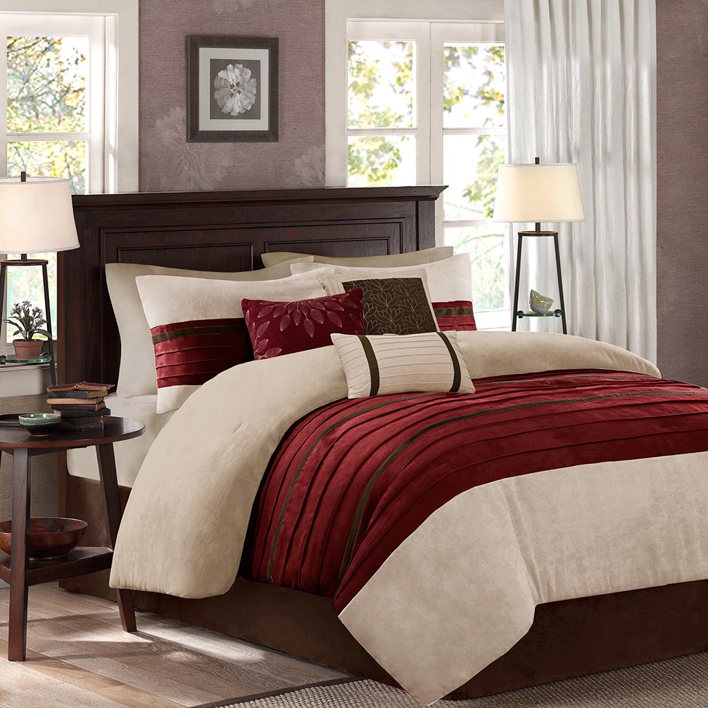 Palmer 7 PC Pieced Faux Suede Comforter Set