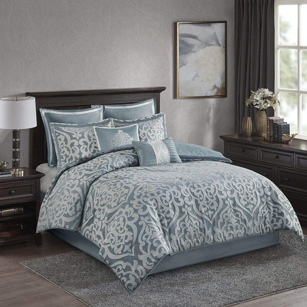 Odette 8 Piece Jacquard Comforter Set