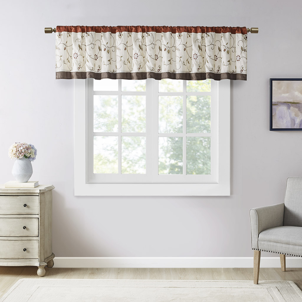 Serene Embroidered Window Valance