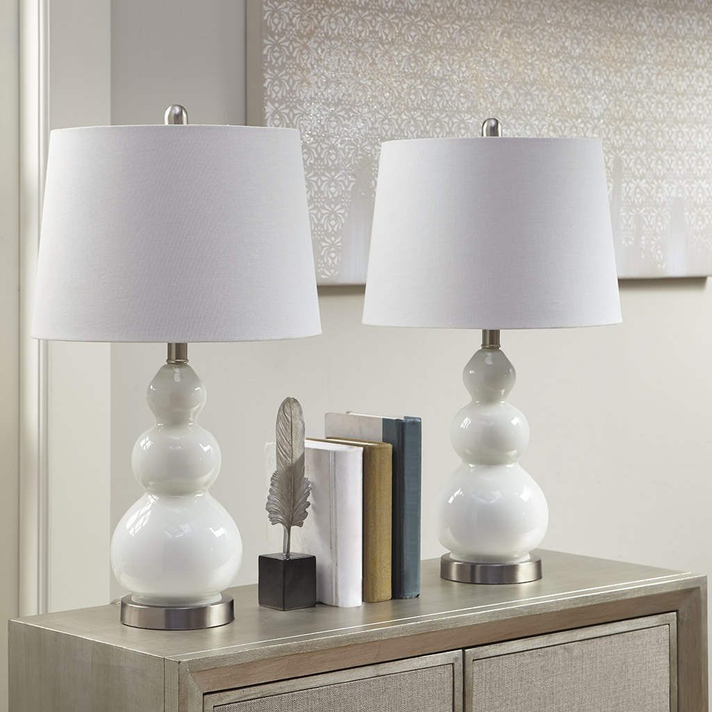 Covey Curved Glass Table Lamp, Set of 2