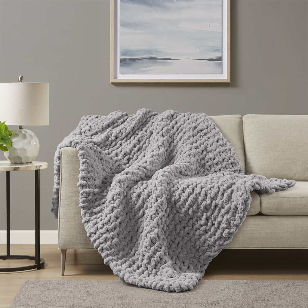 Chenille Chunky Knit Throw