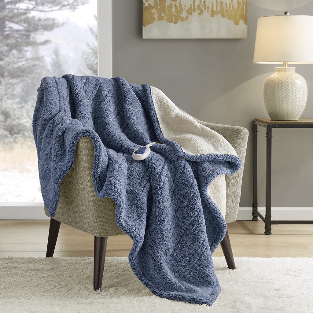 Marbled Sherpa Heated Throw